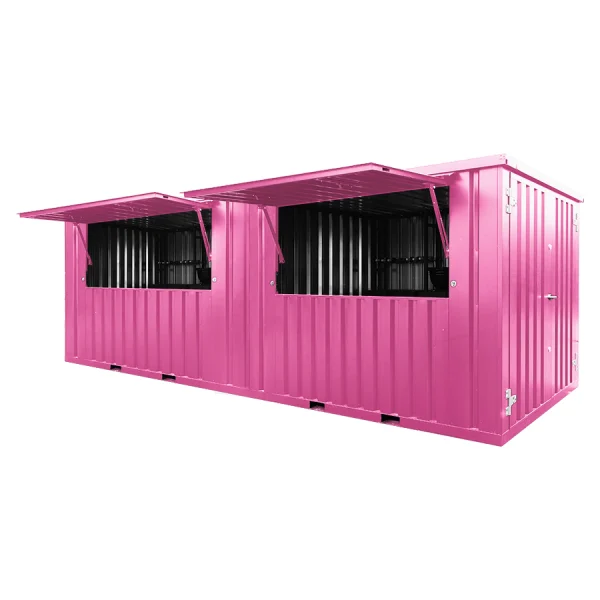 Conteneur Bar Démontable 6×2 mètres XL Rose RAL 3015