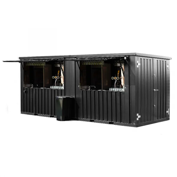 Conteneur Bar Démontable 8×2 mètres Noir RAL 9005