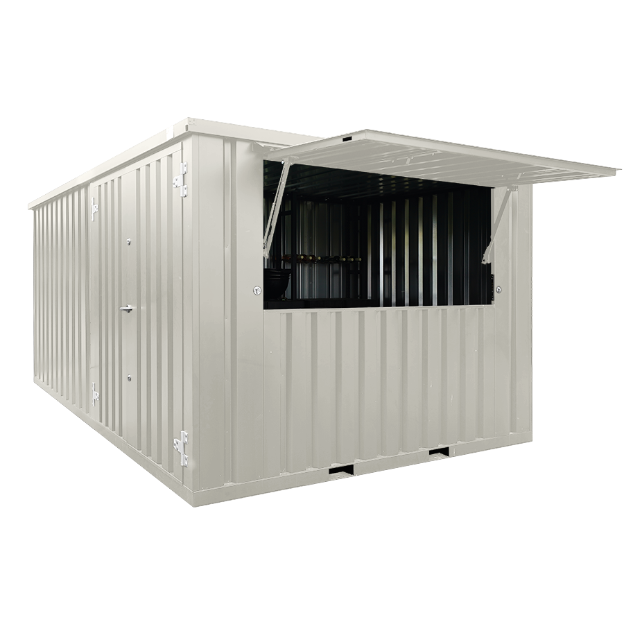 Conteneur Bar Démontable XL 4×3 mètres Blanc RAL 9016