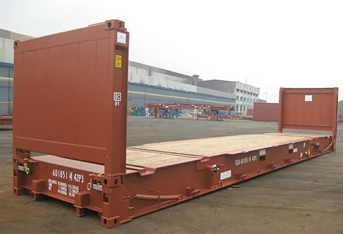 Conteneur d'expédition Flat Rack "Cargo Worthy" (CW) d'occasion de 40 pieds